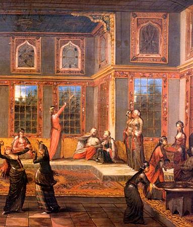 Jean-Baptiste Van Mour Harem scene with the Sultan oil painting image